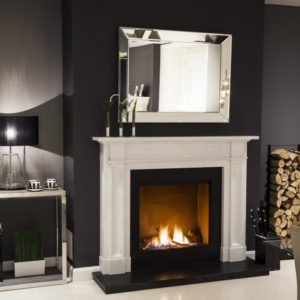 langley marble fireplace, made to measure fireplace, marble fireplace, custom made fireplace, solid fuel fireplace, gas fireplace, electric fireplace, bianco carrera marble fireplace, elegant fireplace