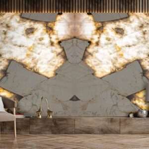 Stone Feature Wall - Patagonia with backlights