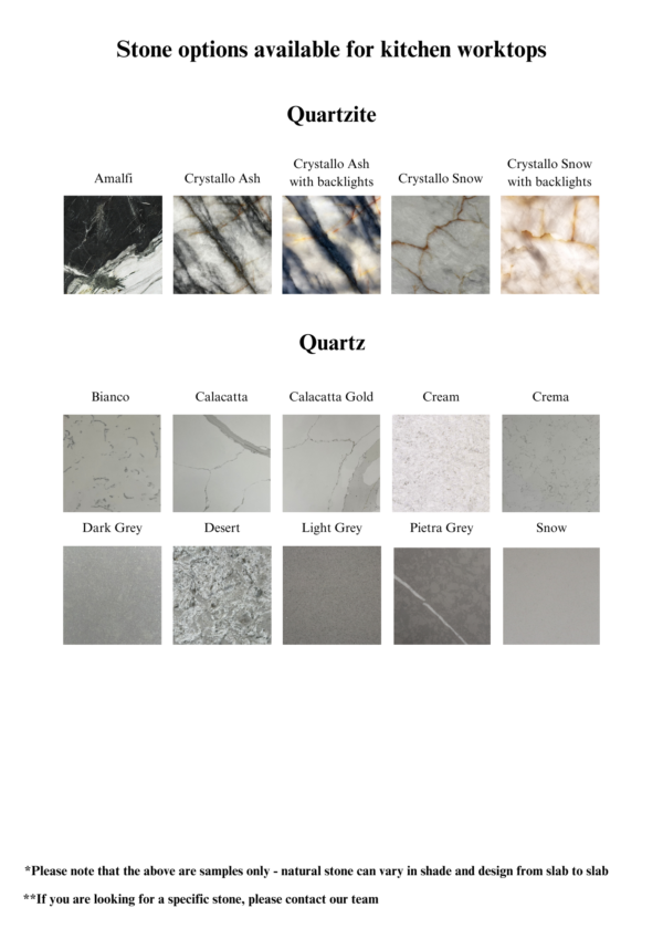 Stone Kitchen Worktops - Colour Chart