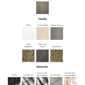 Bespoke Stone Bathroom Vanity Units Colour Chart